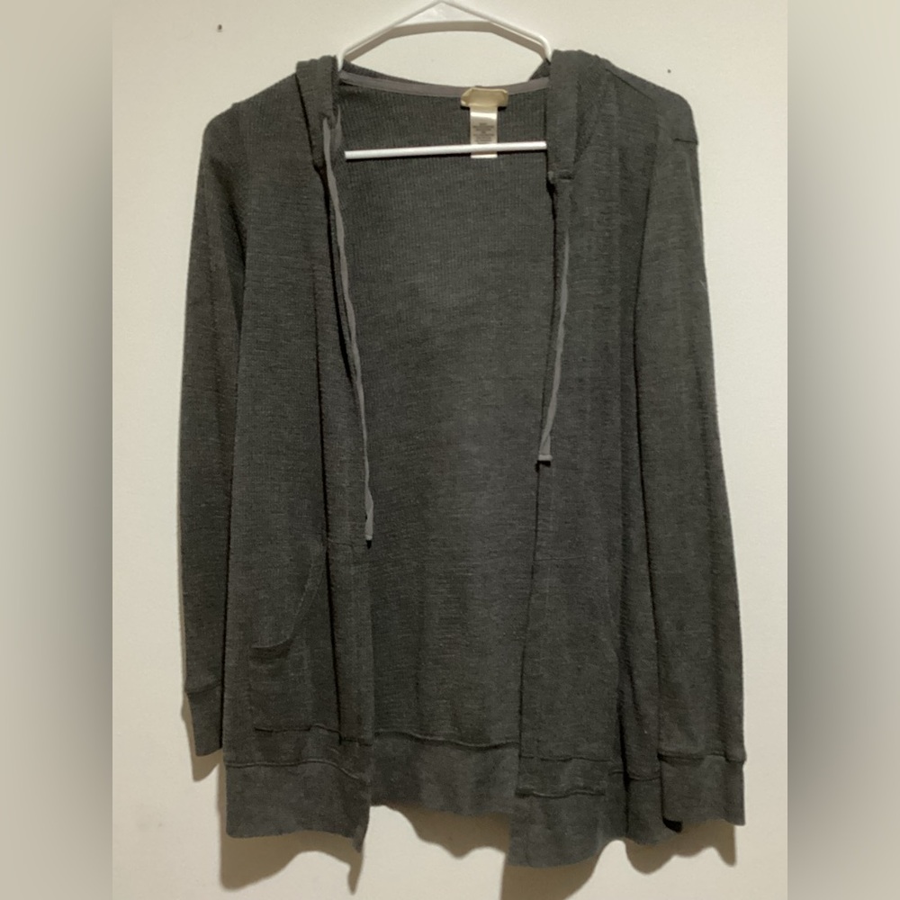 X-small Grey cardigan with hood